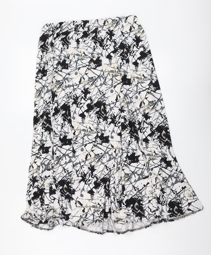 Saloos Womens Multicoloured Geometric Polyester A-Line Skirt Size 26 in