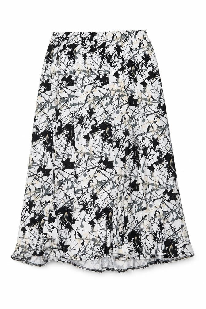 Saloos Womens Multicoloured Geometric Polyester A-Line Skirt Size 26 in