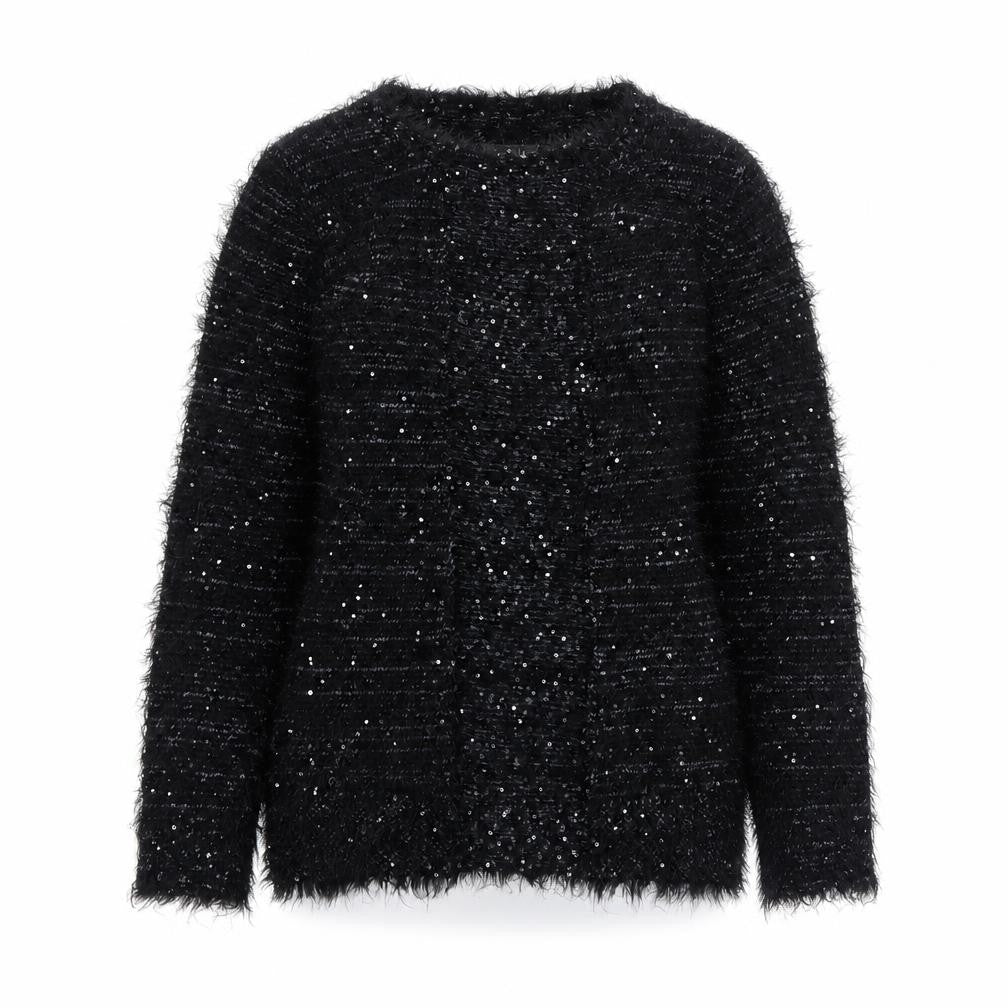 Al Paradise Womens Black Round Neck Viscose Pullover Jumper Size M