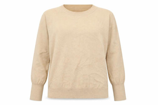 Primark Womens Beige Round Neck Viscose Pullover Jumper Size L