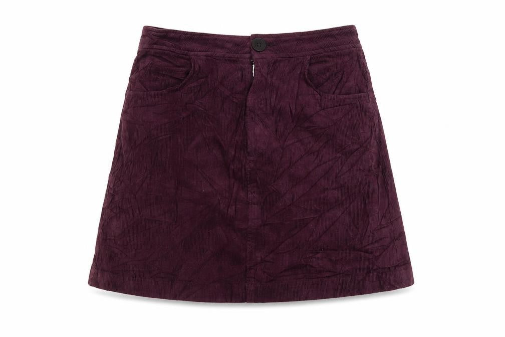 Zara Womens Purple Cotton Mini Skirt Size S Button