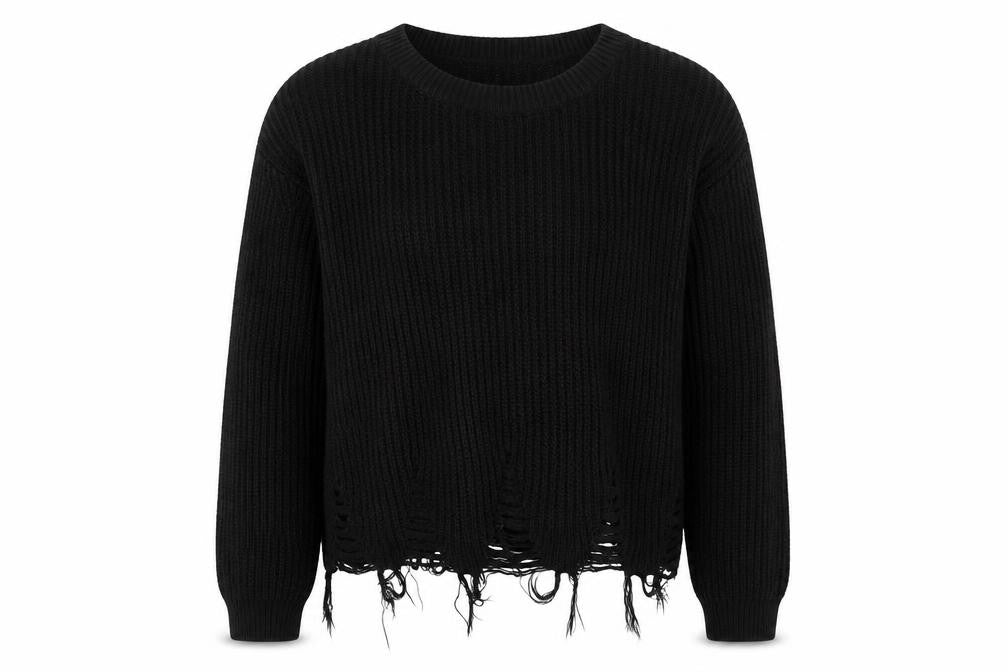Primark Womens Black Round Neck Acrylic Pullover Jumper Size 10