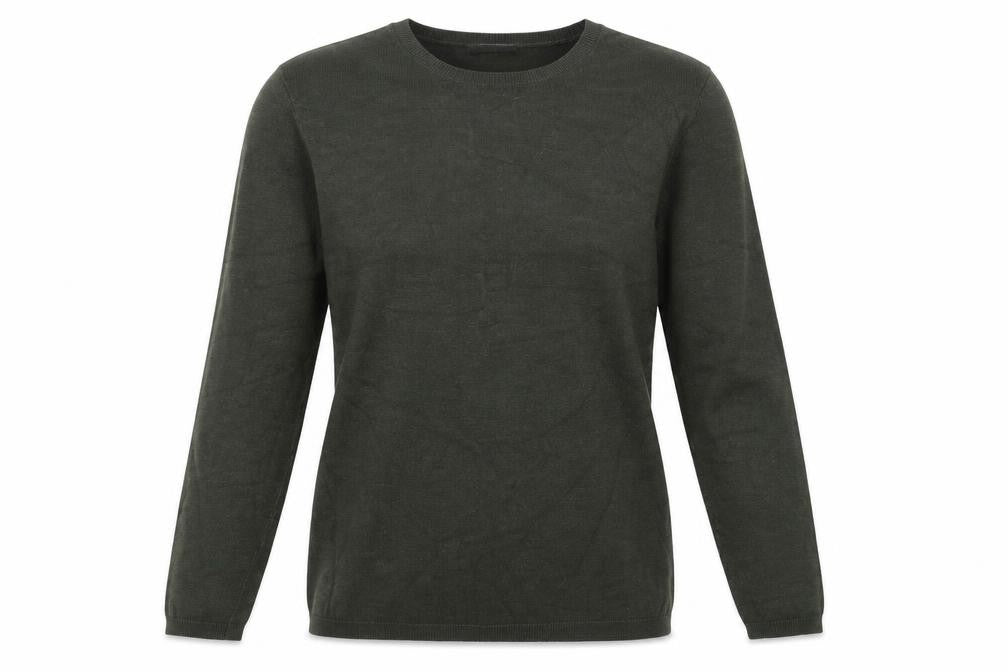 Metric Womens Green Round Neck Viscose Pullover Jumper Size M