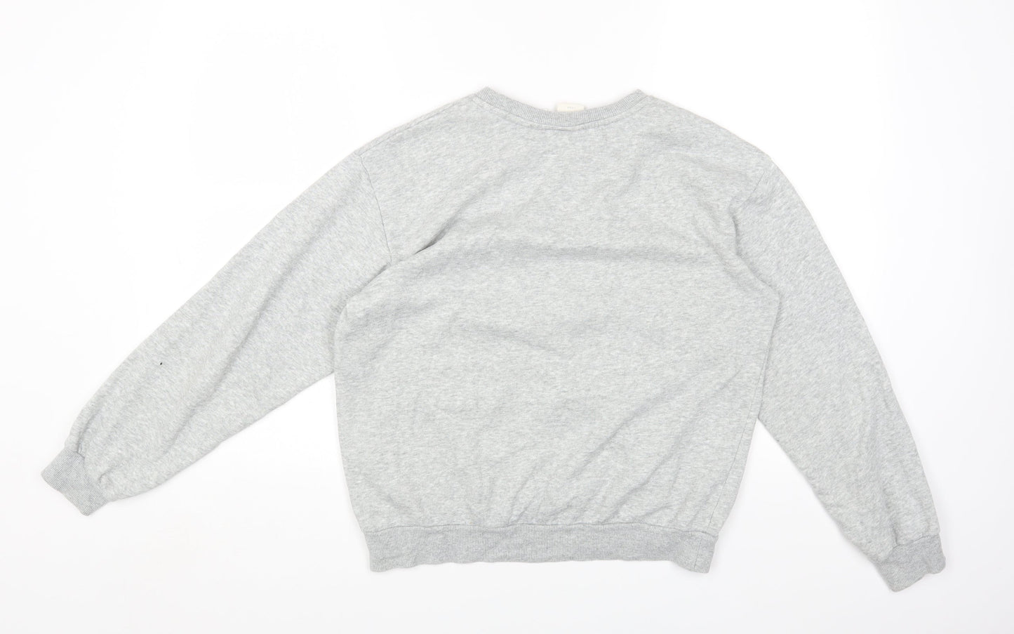 H&M Womens Grey Round Neck Cotton Pullover Jumper Size XS - Mickey Mouse