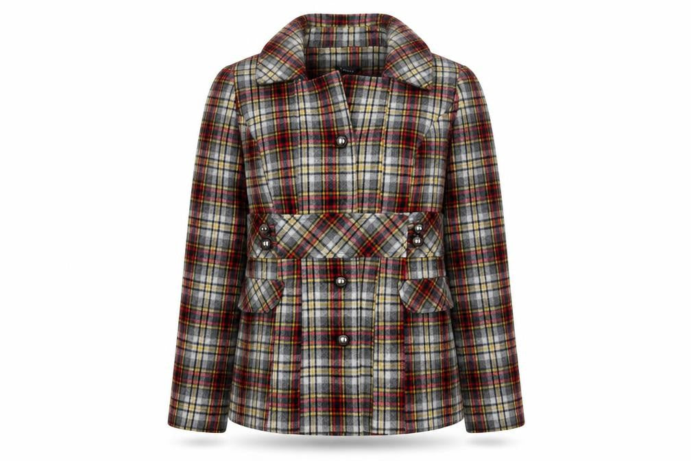 Topshop Womens Multicoloured Check Jacket Blazer Size 8 Button