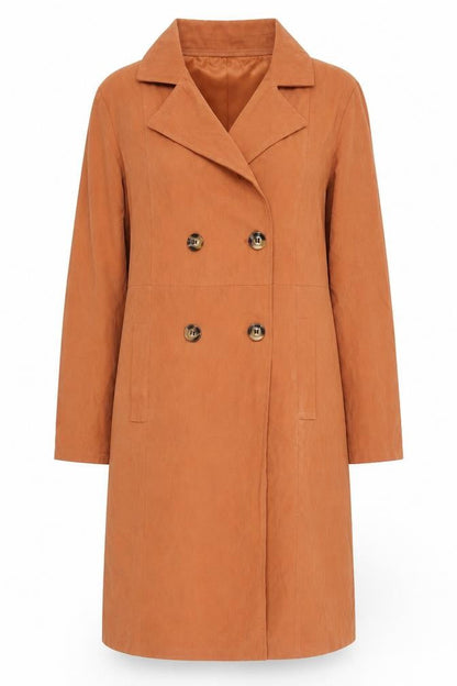 SHEIN Womens Orange Pea Coat Jacket Size M Button