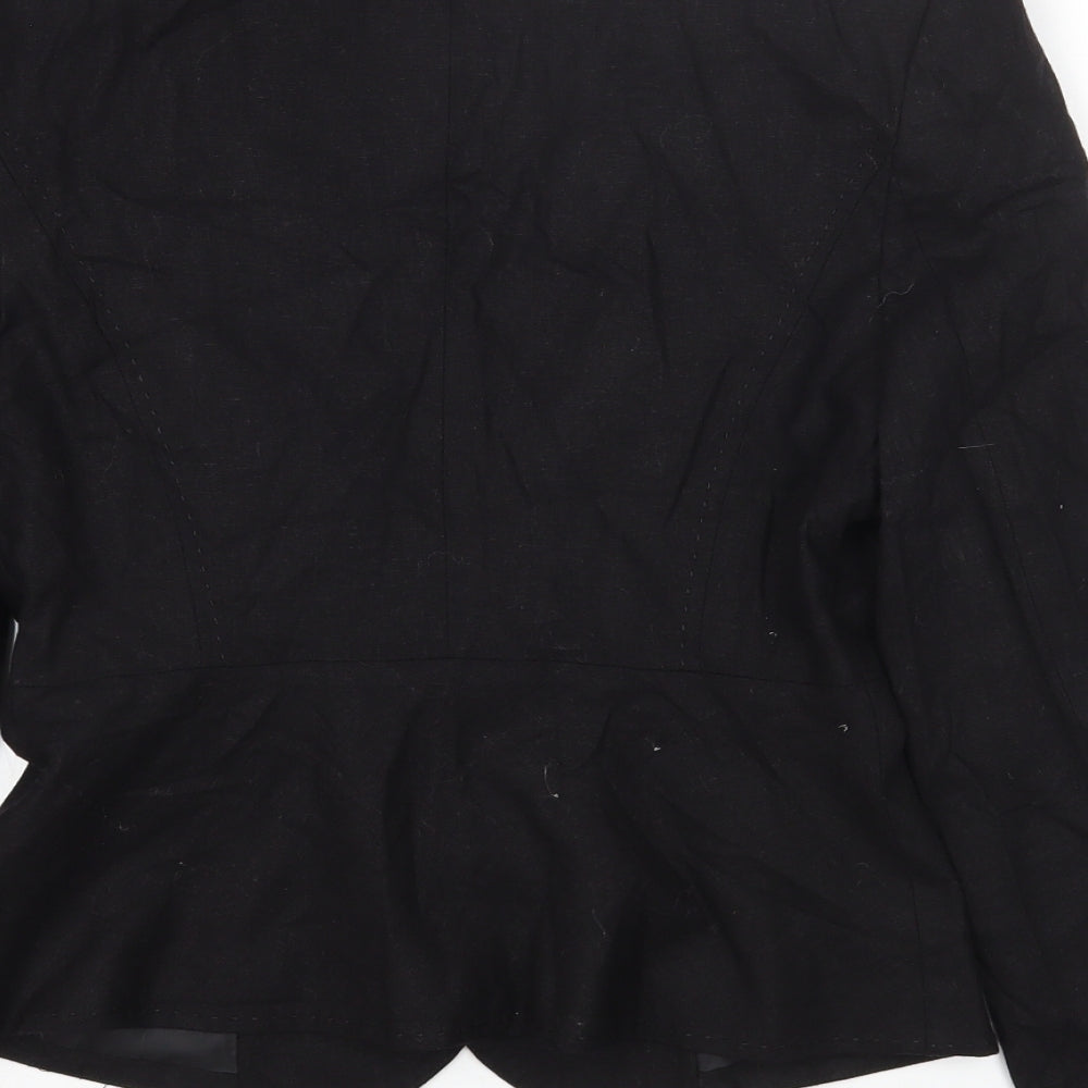 IEN LONDON Womens Black Jacket Blazer Size 8 Button
