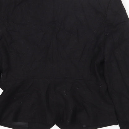 IEN LONDON Womens Black Jacket Blazer Size 8 Button