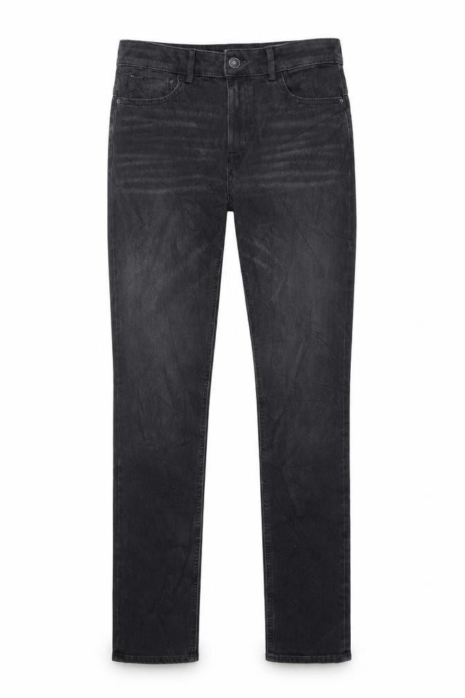 Marks & Spencer Womens Grey Cotton Skinny Jeans Size 10 L30 in Regular Zip