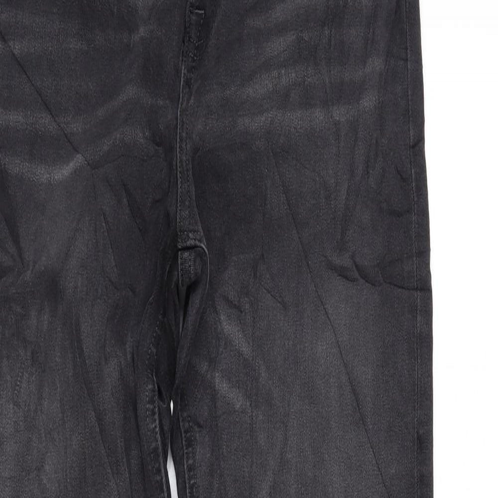 Marks and Spencer Womens Grey Cotton Skinny Jeans Size 10 L30 in Regular Zip