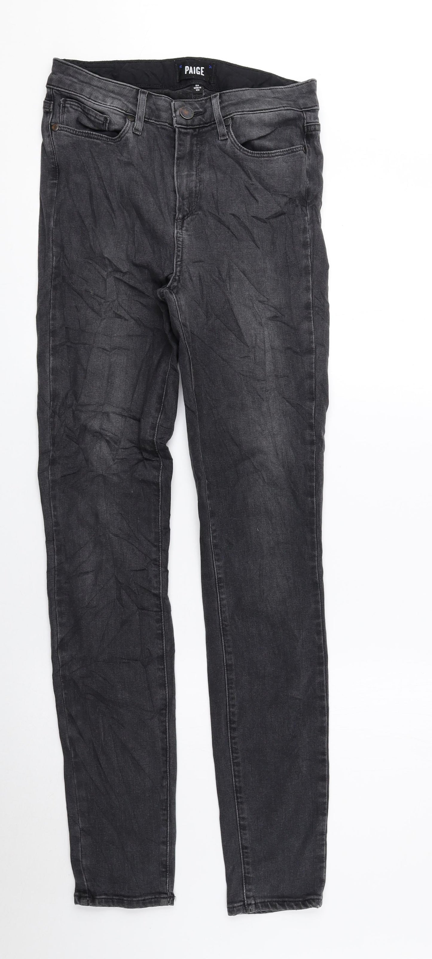 Paige Mens Grey Cotton Skinny Jeans Size 26 in L29 in Regular Zip