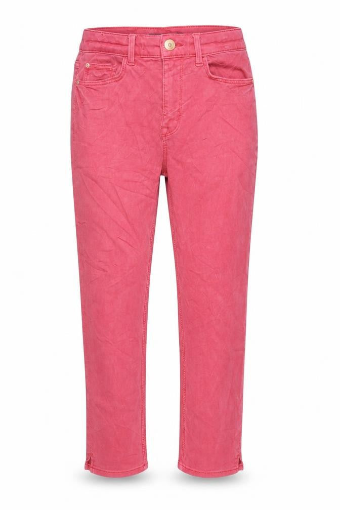 Marks & Spencer Womens Red Cotton Cropped Jeans Size 8 L21 in Regular Zip