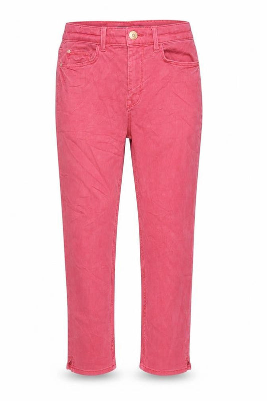 Marks & Spencer Womens Red Cotton Cropped Jeans Size 8 L21 in Regular Zip