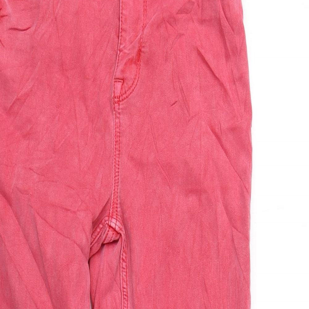 Marks and Spencer Womens Red Cotton Cropped Jeans Size 8 L21 in Regular Zip