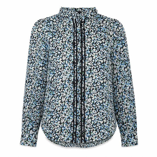 Marks and Spencer Womens Multicoloured Floral Polyester Basic Button-Up Size 6 Round Neck