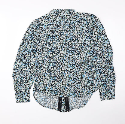 Marks & Spencer Womens Multicoloured Floral Polyester Basic Button-Up Size 6 Round Neck