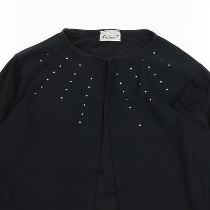 Select Womens Black Jacket Blazer Size 14 Hook & Eye
