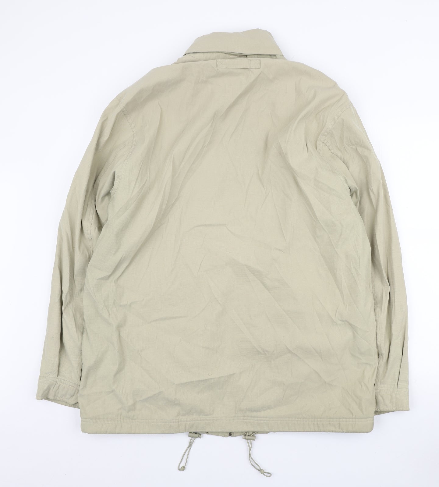 Casual Club Mens Beige Quilted Jacket Size L Zip