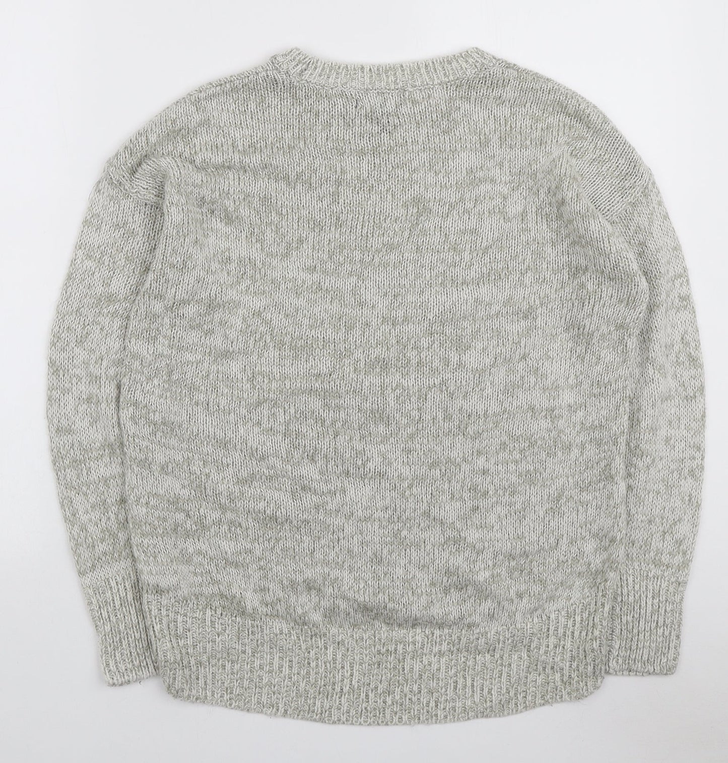 New Look Womens Green Round Neck Acrylic Pullover Jumper Size S