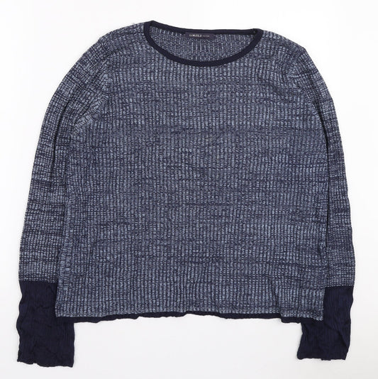Marks and Spencer Womens Blue Round Neck Viscose Pullover Jumper Size 16
