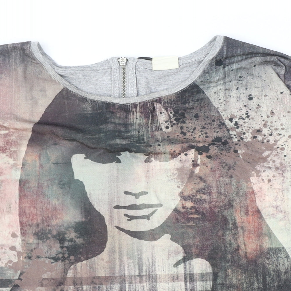 Taifun Womens Multicoloured Striped Polyester Basic T-Shirt Size 12 Round Neck - Woman