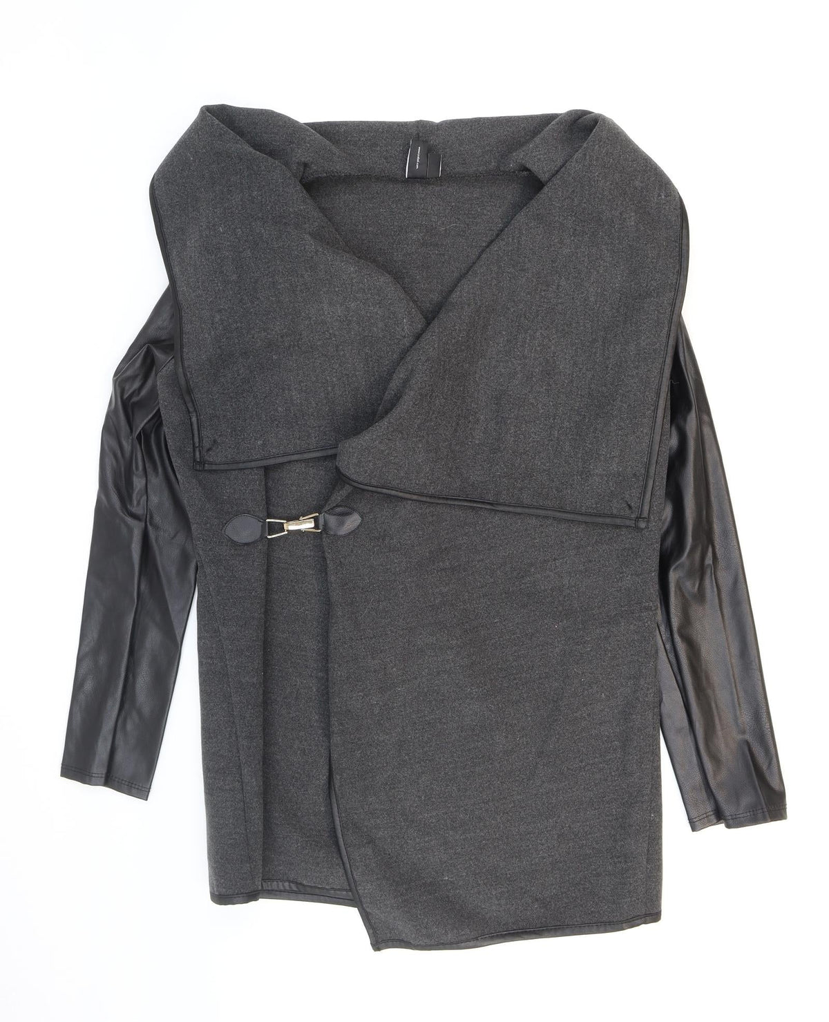 Izabel London Womens Grey Jacket Size 10 Buckle - Faux leather