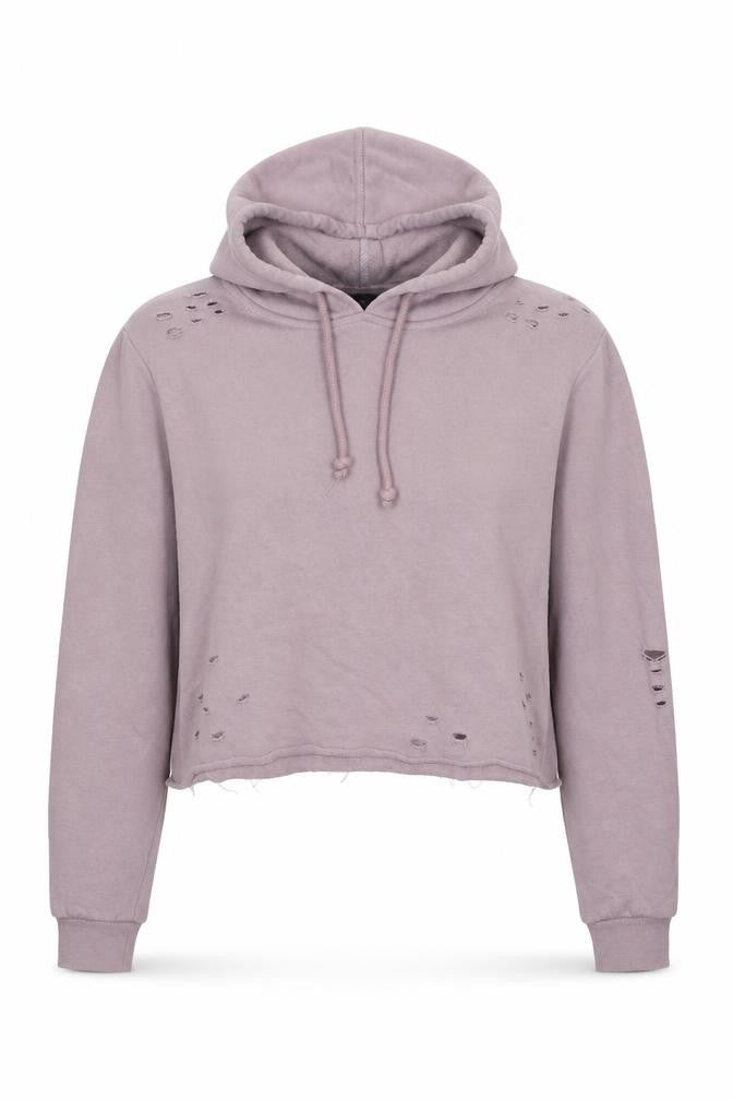 Atmosphere Womens Pink Cotton Pullover Hoodie Size 8 Pullover - Ripped Detail