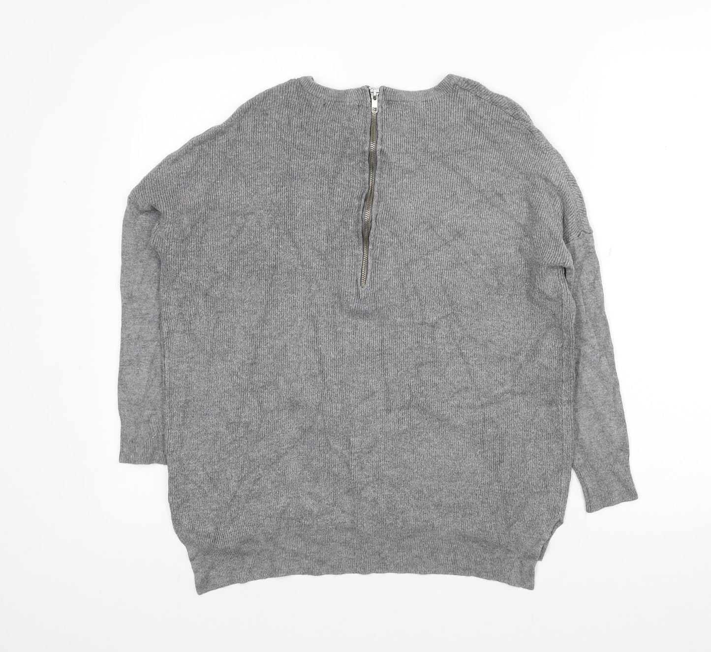 Atmosphere Womens Grey Round Neck Viscose Pullover Jumper Size 10