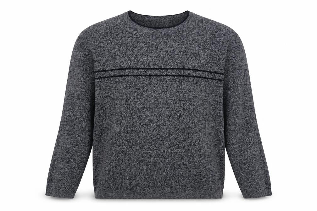 Zantos Mens Grey Round Neck Acrylic Pullover Jumper Size M