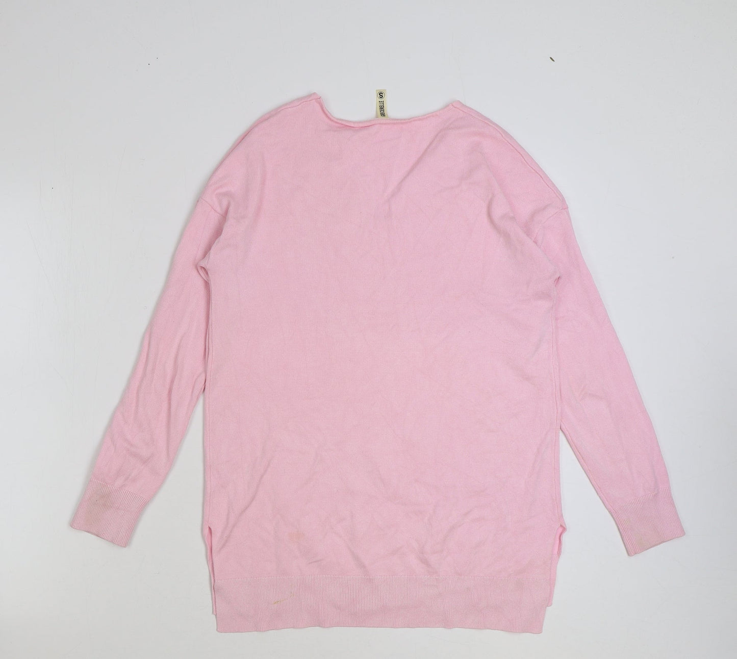 Grecelle Womens Pink V-Neck Acrylic Pullover Jumper Size S