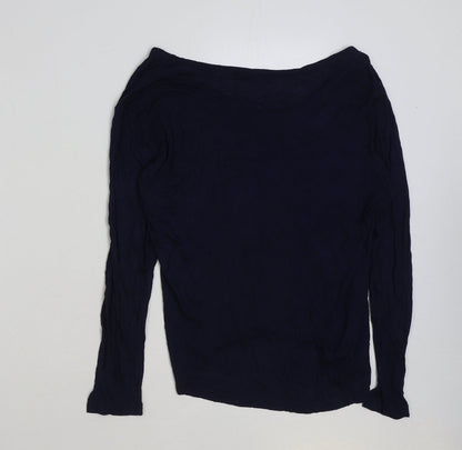 Zara Womens Blue Polyester Basic T-Shirt Size L Round Neck