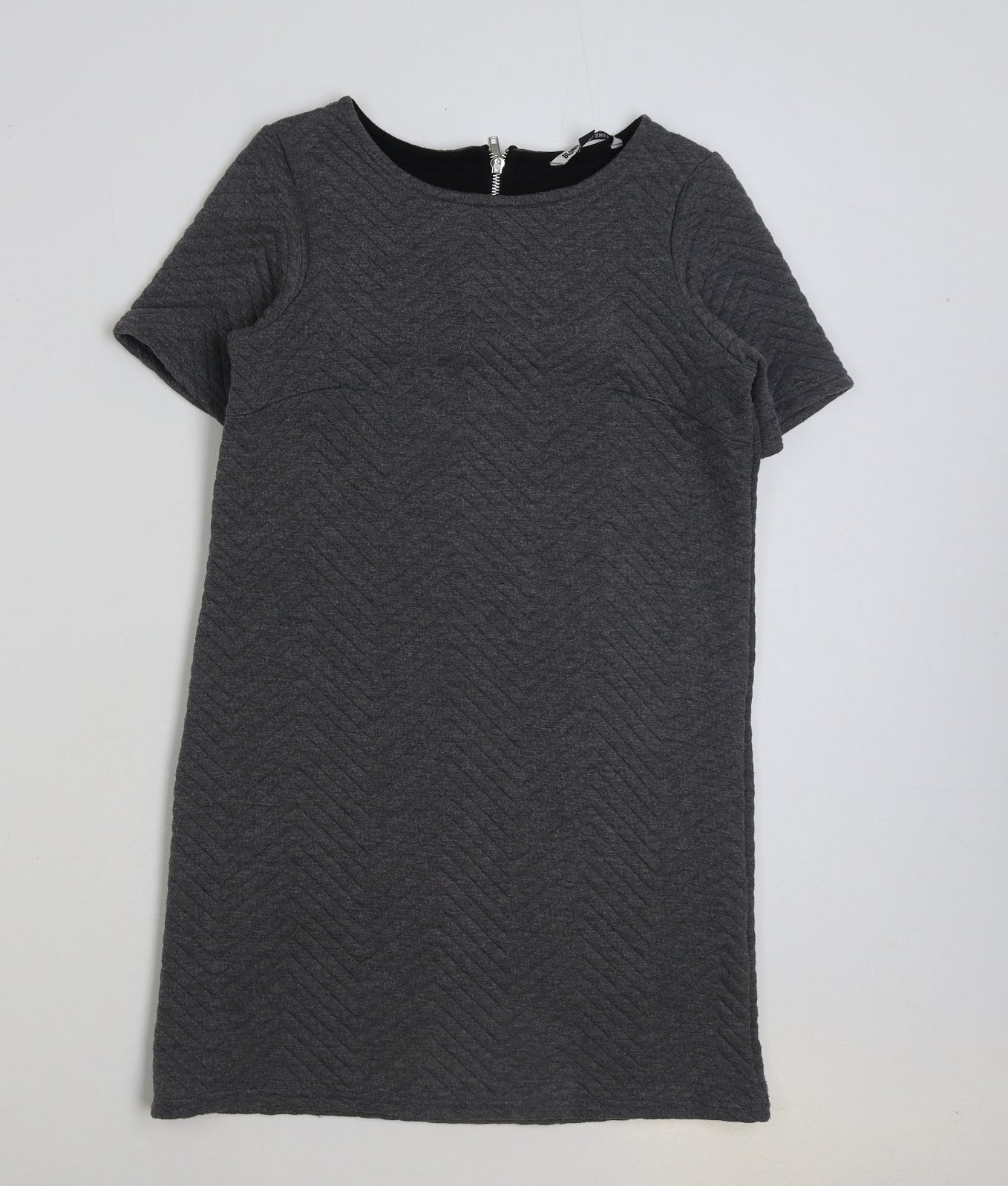 Blonde + Blonde Womens Grey Polyester A-Line Size 6 Round Neck Zip