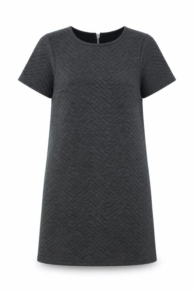 Blonde + Blonde Womens Grey Polyester A-Line Size 6 Round Neck Zip