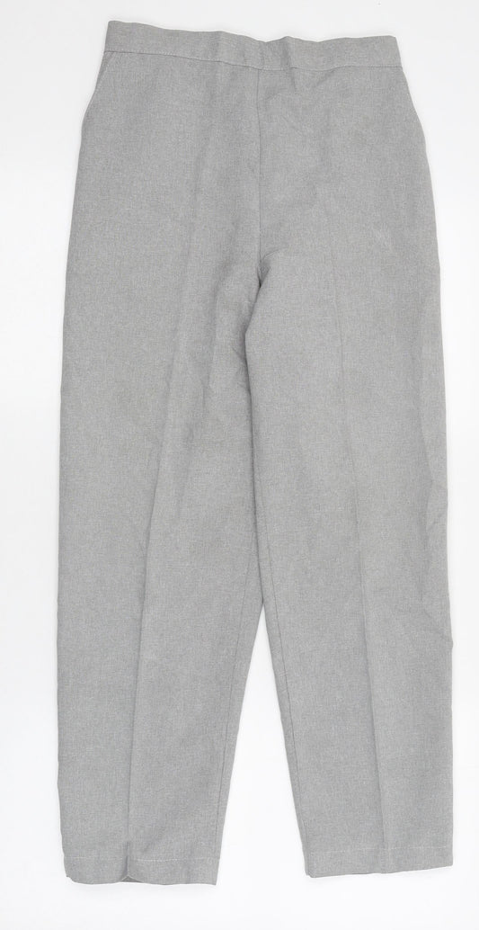 Emma Womens Grey Polyester Trousers Size 12 L26 in Regular