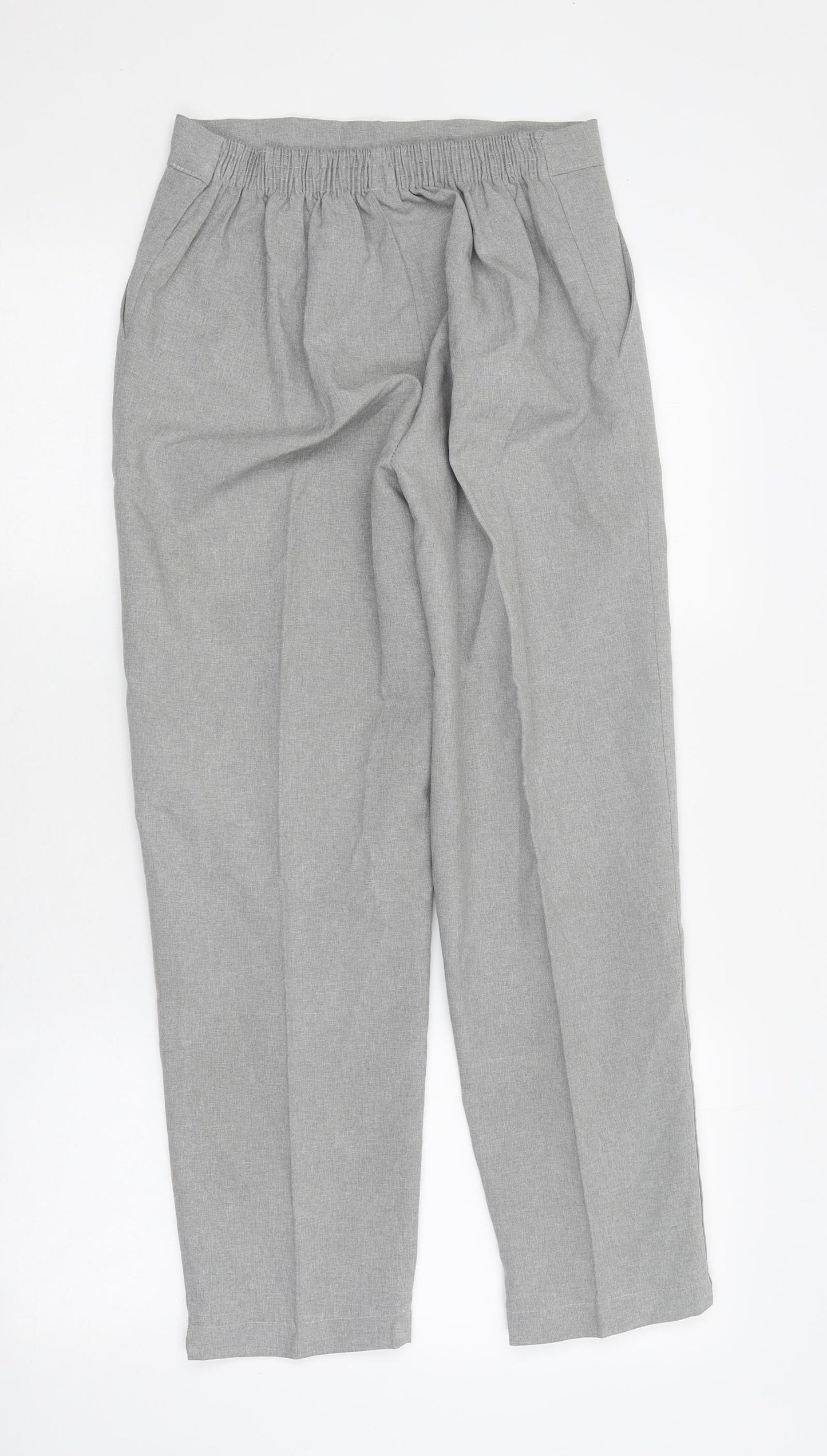 Emma Womens Grey Polyester Trousers Size 12 L26 in Regular