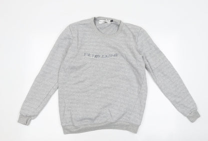 Filthy Living Mens Grey Round Neck Polyester Pullover Jumper Size S