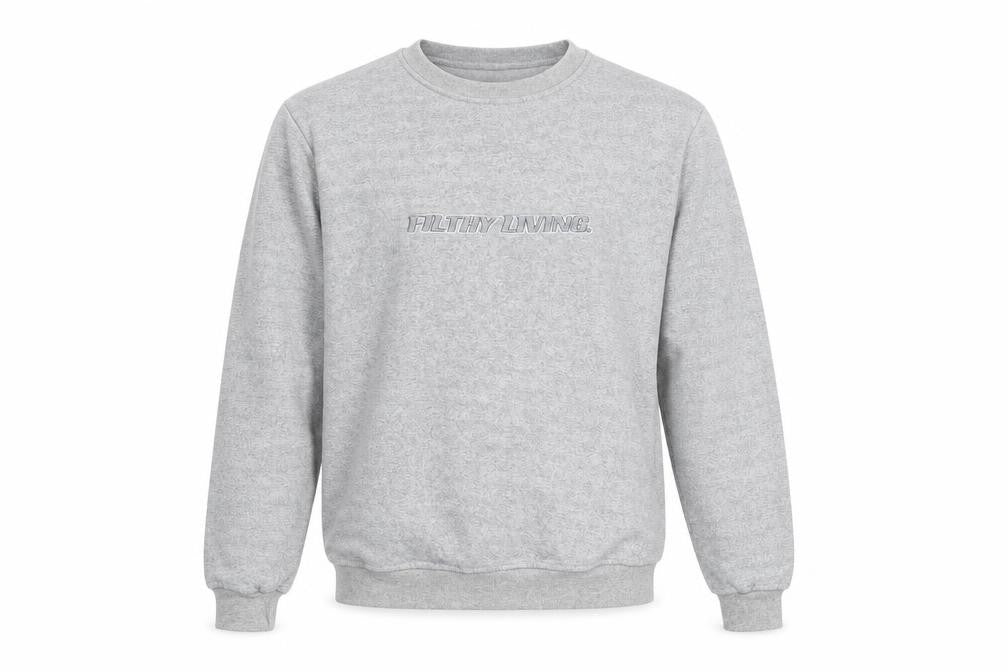 Filthy Living Mens Grey Round Neck Polyester Pullover Jumper Size S