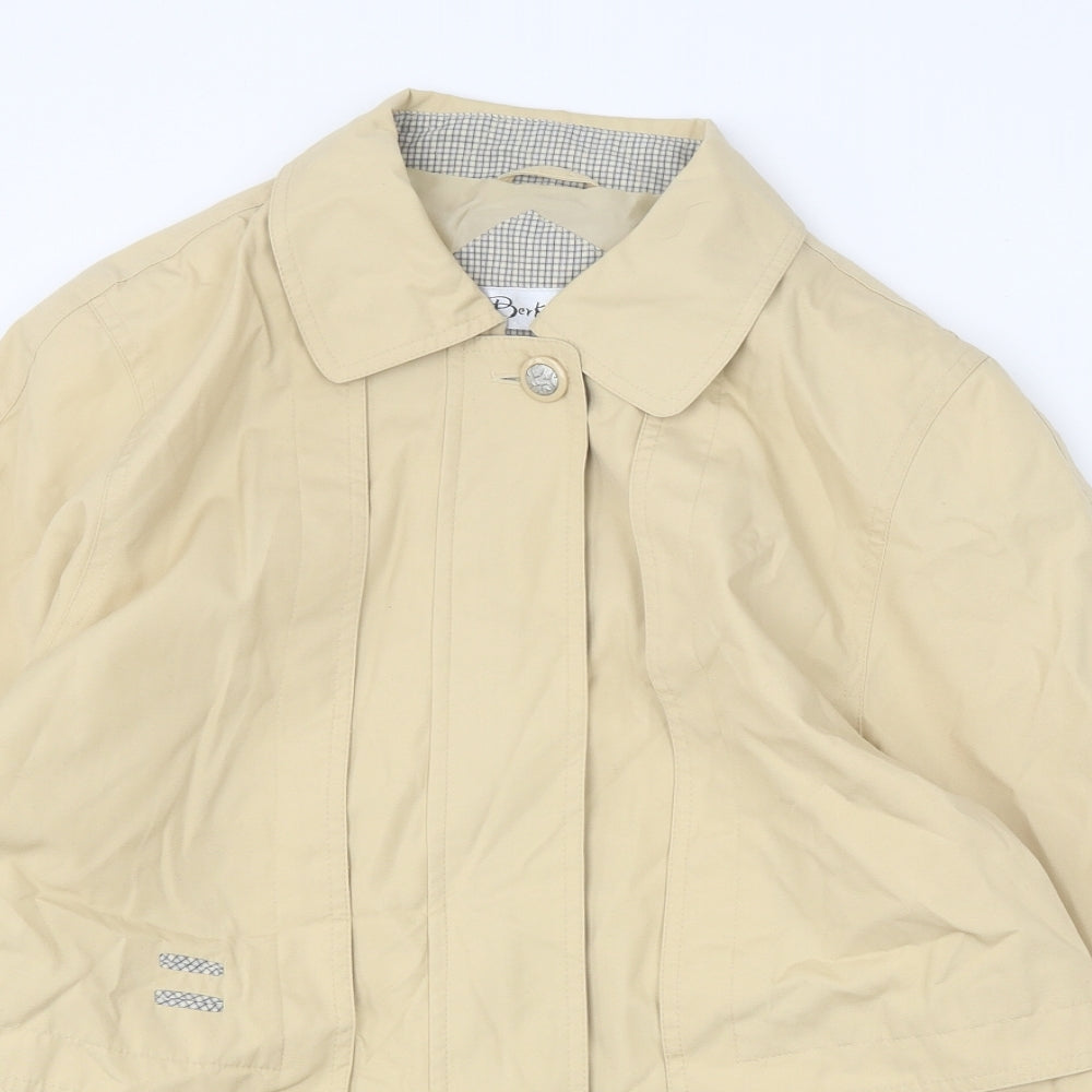 Berkertex Womens Beige Overcoat Coat Size 10 Zip