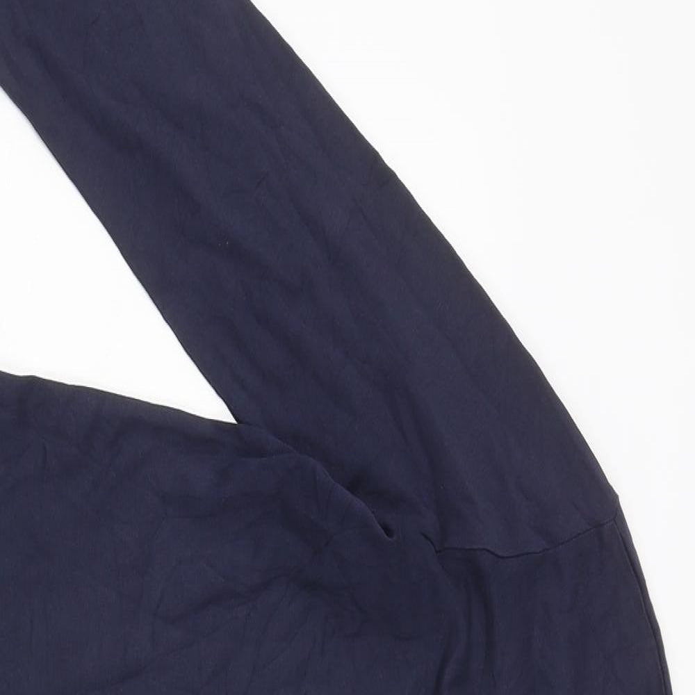 Isle Womens Blue Polyester Basic T-Shirt Size M Round Neck