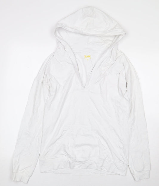 Bamboo Womens White Viscose Pullover Hoodie Size 10 Pullover