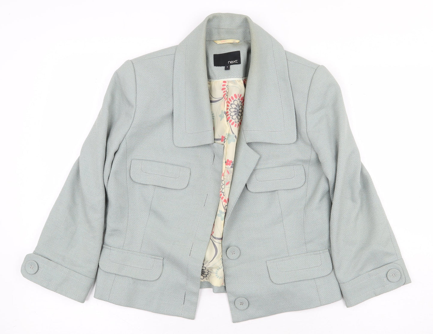 NEXT Womens Green Jacket Blazer Size 8 Button
