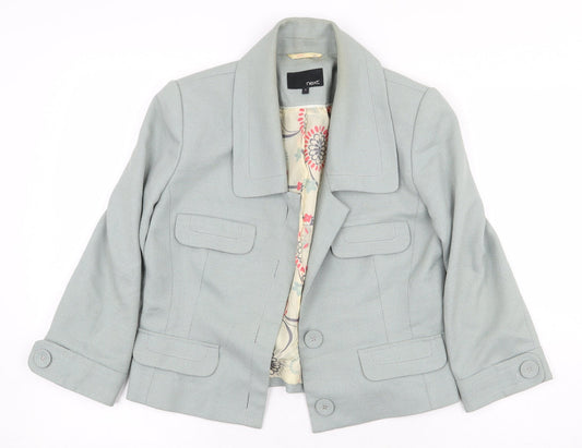 NEXT Womens Green Jacket Blazer Size 8 Button