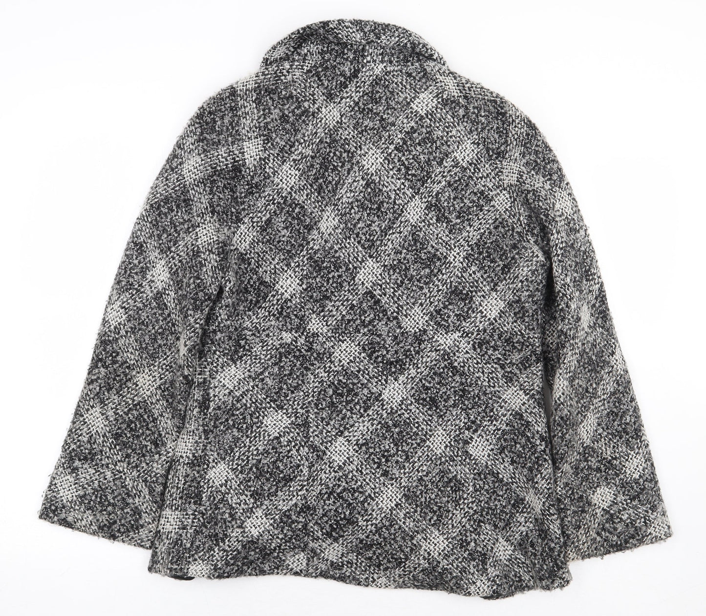 Per Una Womens Grey Plaid Jacket Size 12 Button