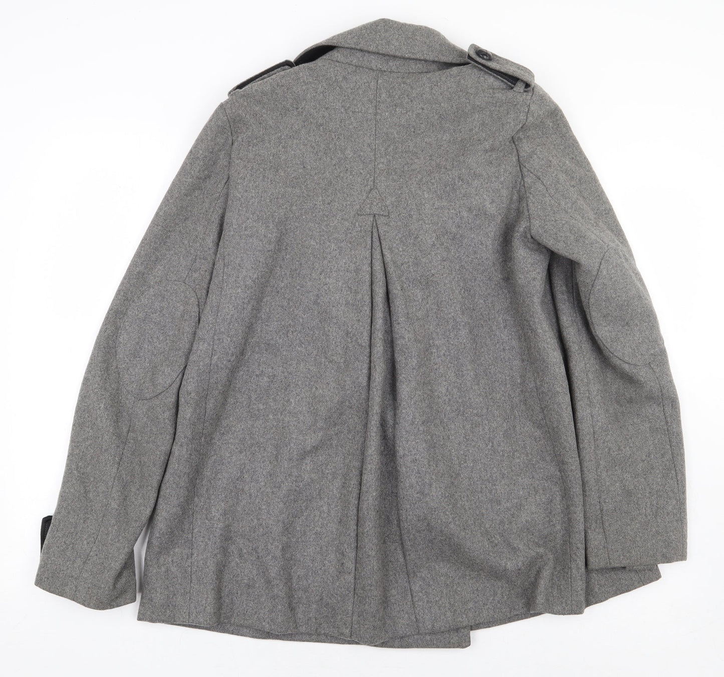 Topshop Womens Grey Trench Coat Coat Size 10 Button