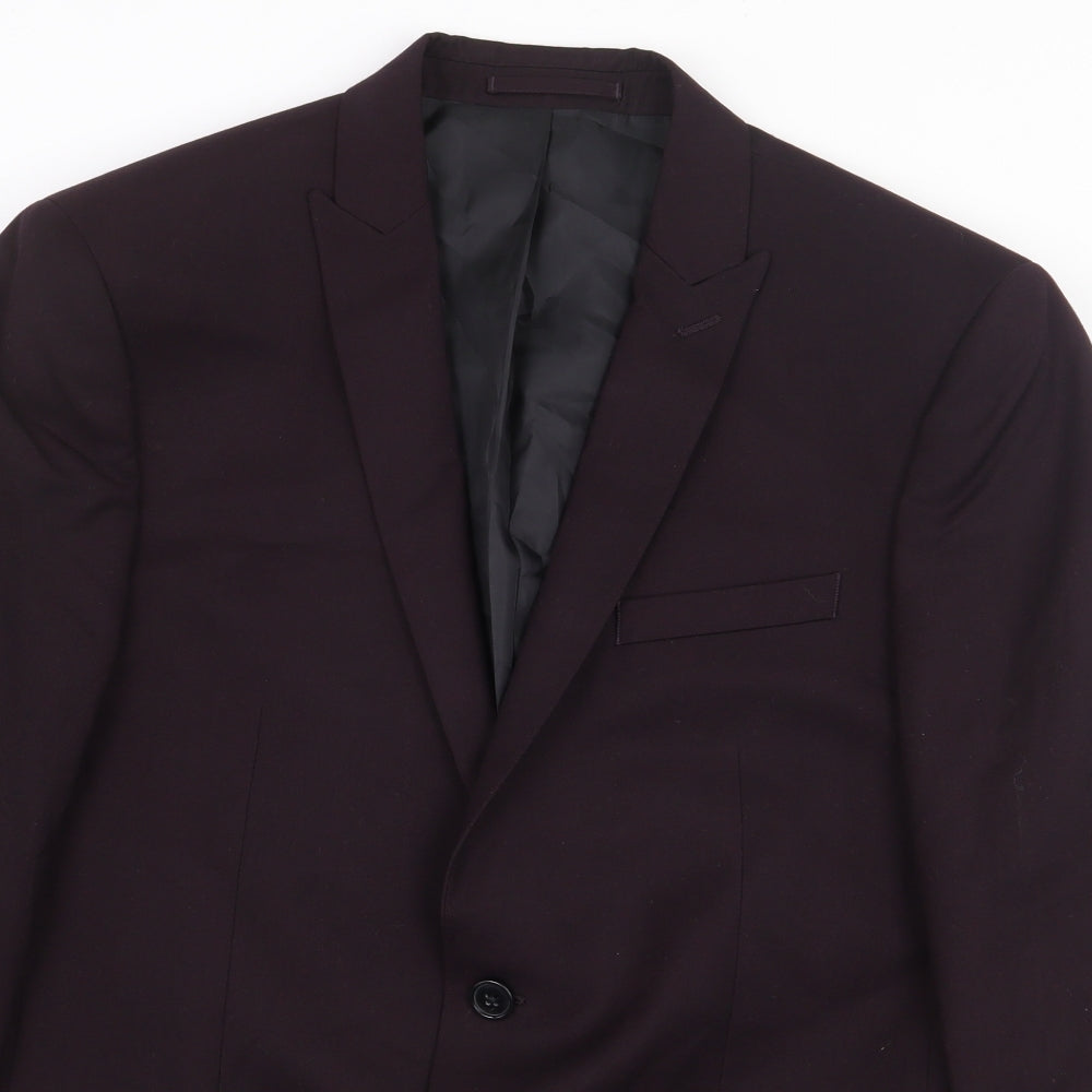 F&F Mens Red Polyester Jacket Blazer Size 40