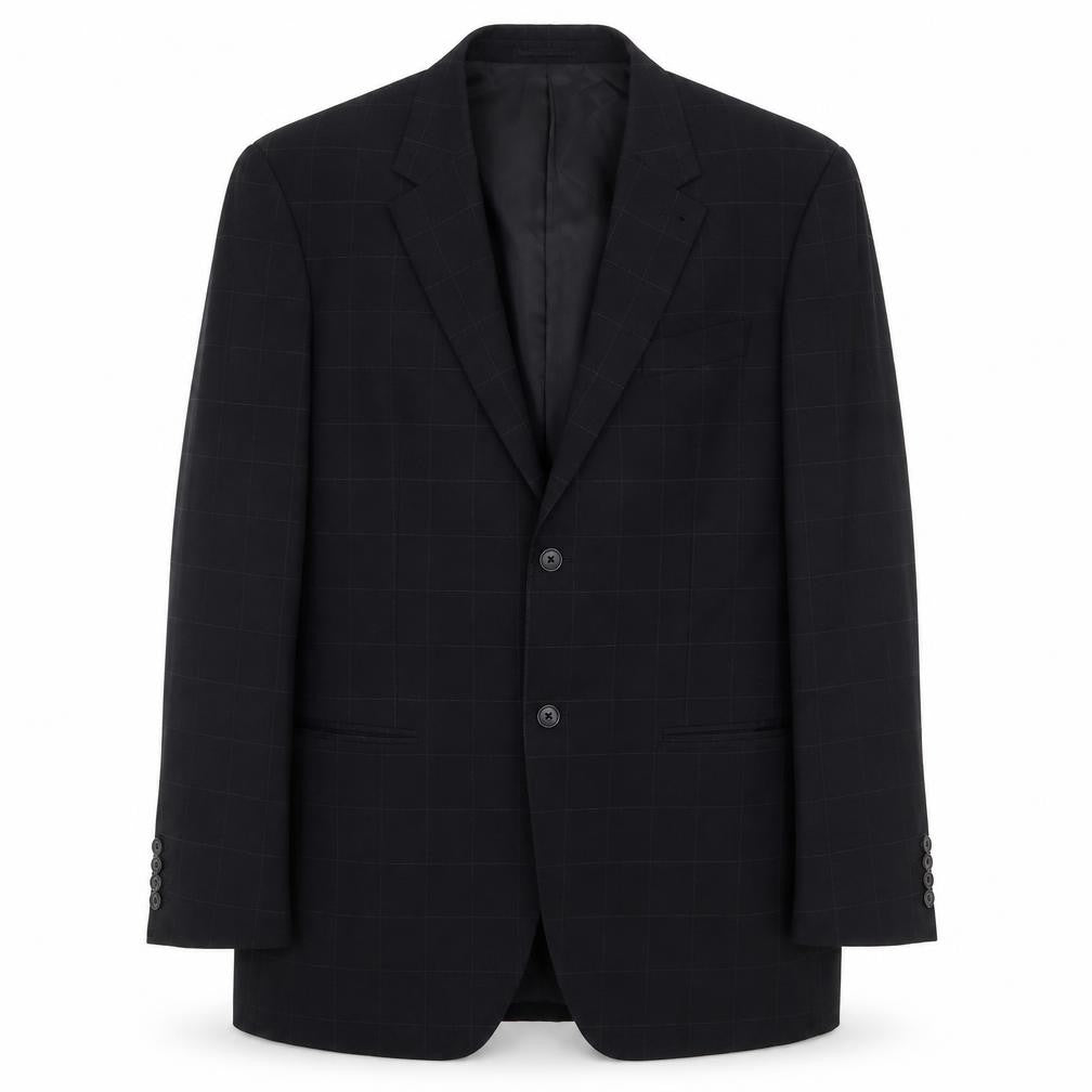 NEXT Mens Black Check Wool Jacket Suit Jacket Size 44