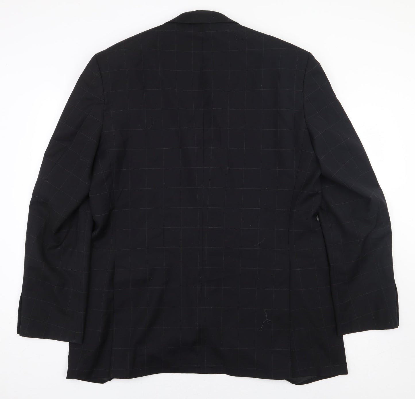 NEXT Mens Black Check Wool Jacket Suit Jacket Size 44