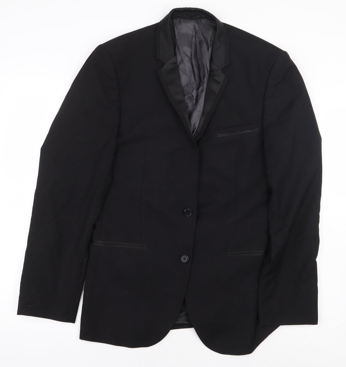 NEXT Mens Black Polyester Jacket Suit Jacket Size 38