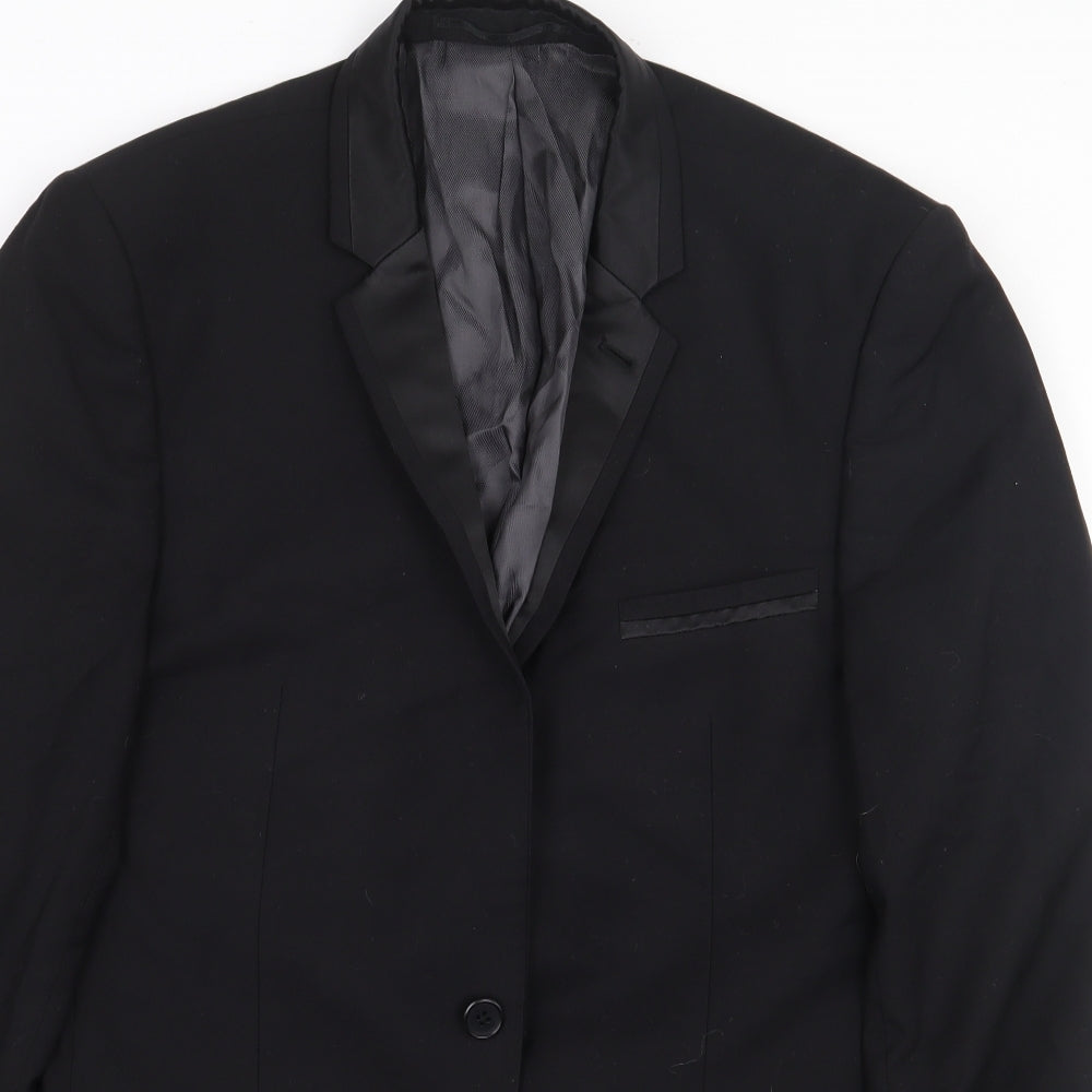 NEXT Mens Black Polyester Jacket Suit Jacket Size 38