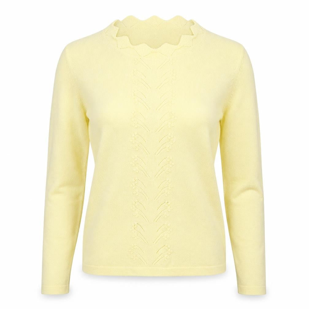 Dorothy Perkins Womens Yellow Round Neck Viscose Pullover Jumper Size 8